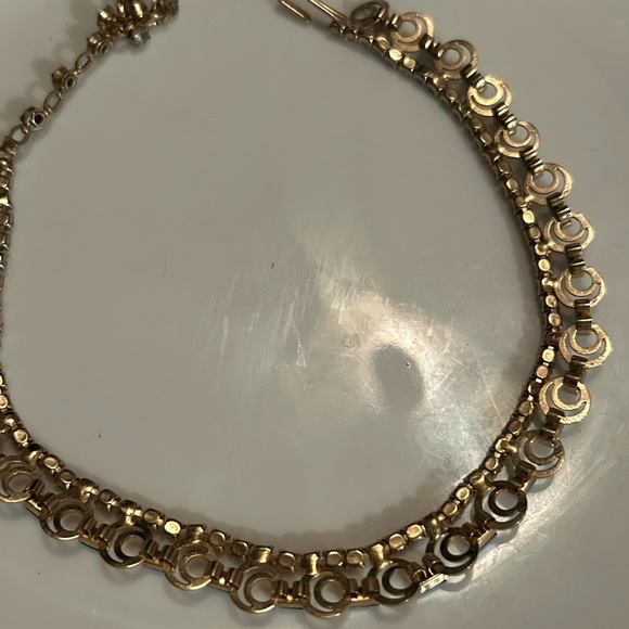 1950’s turquoise and clear crystal vintage choker shepherds hook. EUC - Picture 12 of 15